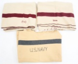 WWII US ARMY MEDICAL DEPT & NAVY BLANKETS LOT OF 3