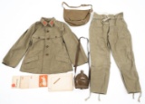 WWII JAPANESE ARMY UNIFORM - CANTEEN & BAG