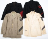 WWII - COLD WAR US NAVY NCO's DRESS TUNIC LOT OF 4