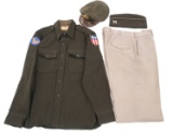 WWII US AAF CBI OFFICER CRUSHER HAT & UNIFORM LOT