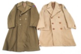 WWII US ARMY OFFICER WINTER OVERCOAT LOT OF 2