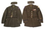 WWII US 3rd ARMY OFFICER UNIFORM TUNIC & CAP LOT