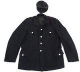 COLD WAR GERMAN FIRE POLICE TUNIC & HAT