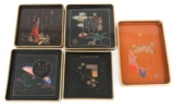 WWII IMPERIAL JAPANESE SAKE TRAY LOT OF 5
