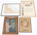 WWII - VIETNAM WAR FRAMED US ARMY IMAGES LOT OF 4