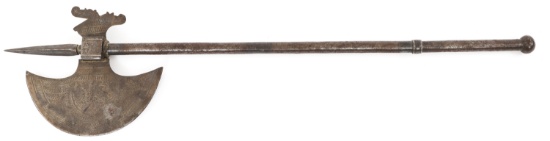 INDO-PERSIAN BATTLE AXE TABAR W/ CONCEALED DAGGER