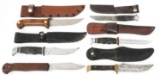 KA-BAR REMINGTON & CASE XX HUNTING KNIVES LOT OF 6