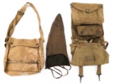 WWI US ARMY AEF M1910 HAVERSACK & UK GAS MASK BAG