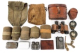 WWI - WWII US ARMY FIELD GEAR & BINOCULARS LOT