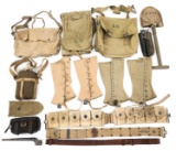 WWI - WWII US AND WORLD ARMY FIELD GEAR LOT