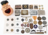 WWI - WWII US & GERMAN MEDALS INSIGNIA & BUCKLES