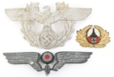 WWII GERMAN DRESS HAT FRONT INSIGNIA LOT OF 3
