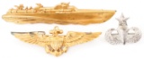 WWII US PT BOAT ELCO BADGE - H&H PILOT & JUMP WING