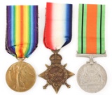 WWI BRITISH ARMY NAMED MEDAL GROUPING