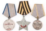 WWII RUSSIAN NUMBERED MEDAL LOT OF 3