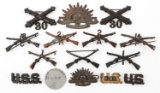 WWI US & AUSTRALIAN ARMY COLLAR INSIGNIA LOT OF 15