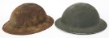 WWI - WWII US AND BRITISH ARMY COMBAT HELMETS