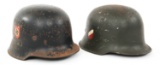 WWII GERMAN FIRE POLICE M34 HELMET LOT OF 2