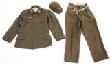 WWII JAPANESE ARMY UNIFORM & HAT GROUP