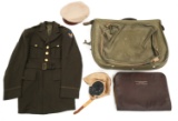 WWII US AAF PILOT OFFICER UNIFORM - HAT & SUITCASE