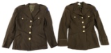 WWII US ARMY WAAC FEMALE OFFICER TUNIC LOT OF 2