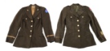 WWII US ARMY WAAC FEMALE OFFICER TUNIC LOT OF 2