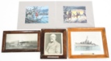 CIVIL WAR ART PRINT & WWII US NAVY PICTURE FRAMES