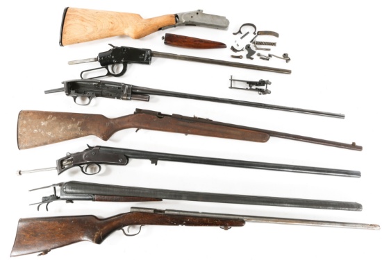 SHOTGUN RIFLE PARTS & RECEIVER LOT OF SEVEN