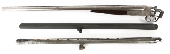 SHOTGUN RECEIVER AND BARREL LOT OF THREE