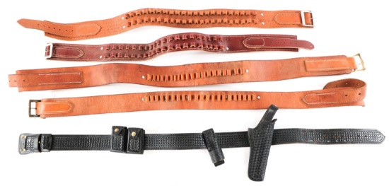 HOLSTER AND AMMUNITION BELT LOT OF FIVE