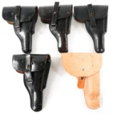 P38 PISTOL MODERN LEATHER HOLSTERS LOT OF 5