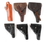 LEATHER PISTOL HOLSTER LOT OF 6
