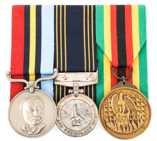 RHODESIA / ZIMBABWE BSAP NAMED SERVICE MEDAL BAR