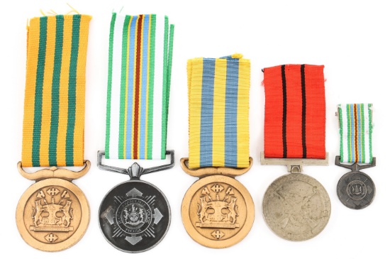 SOUTH AFRICAN ARMY & POLICE SERVICE MEDAL LOT OF 5