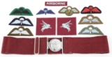 BRITISH AIRBORNE STABLE BELT & WINGS INSIGNIA LOT