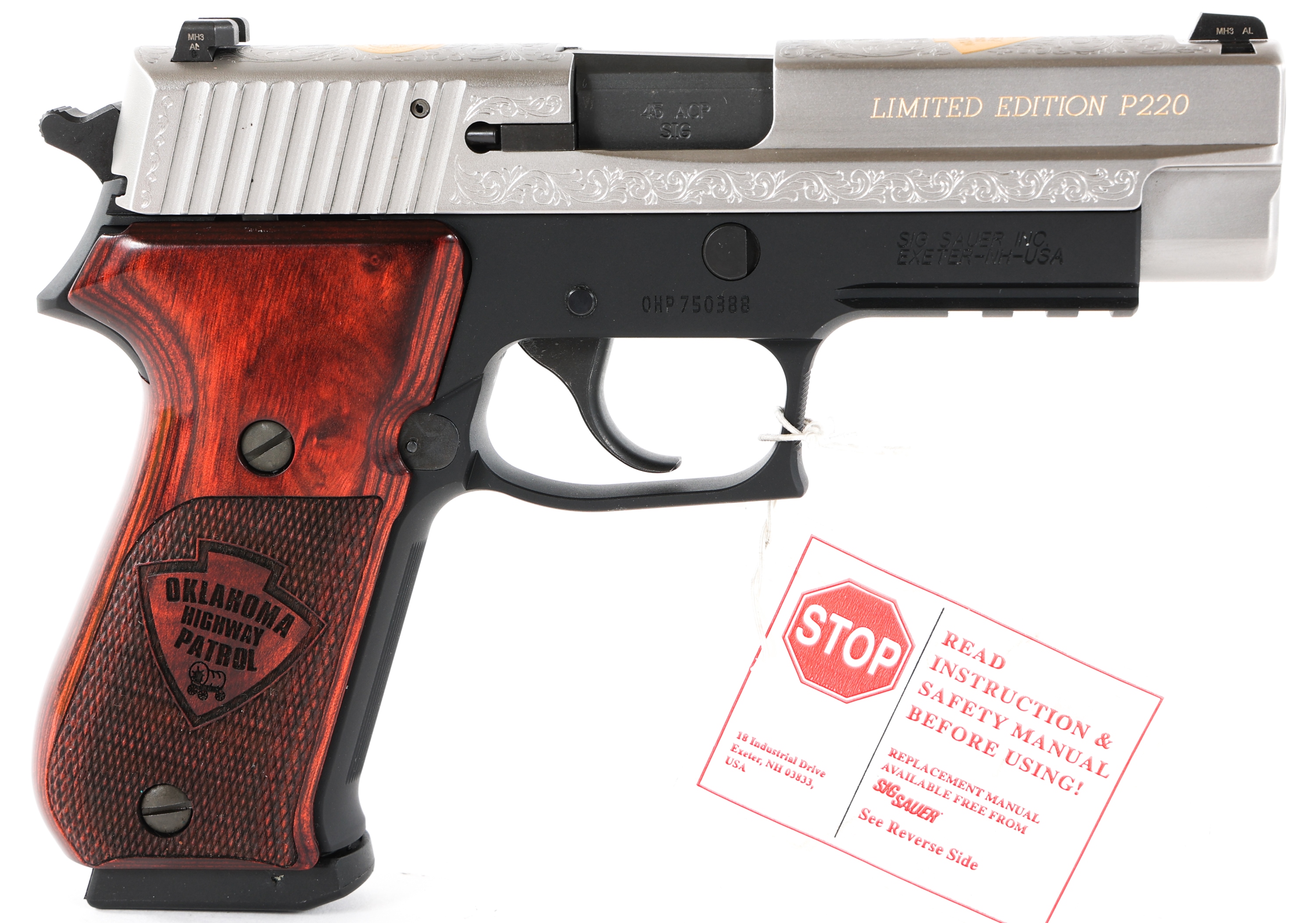 SIG SAUER P220 OKLAHOMA HIGHWAY PATROL PISTOL | Proxibid, image size:3000x2104