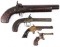 19th C. PISTOLS FOR PARTS OR REPAIR LOT OF 4
