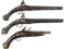 19th C. FLINTLOCK PISTOLS FOR PARTS OR REPAIR