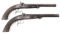 JE EVANS PHILADELPHIA PERCUSSION DUELING PISTOLS
