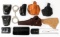LEATHER PISTOL HOLSTERS AND ACCESSORIES LOT