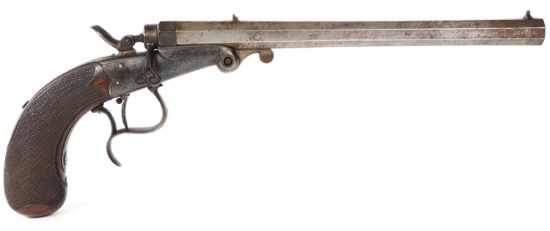 19th C. EUROPEAN NEEDLE FIRE .22 CALIBER PISTOL