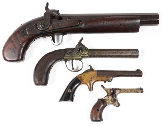 19th C. PISTOLS FOR PARTS OR REPAIR LOT OF 4