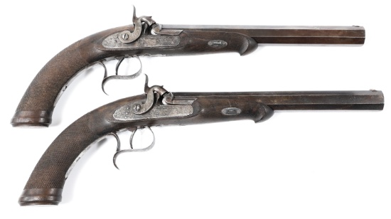 JE EVANS PHILADELPHIA PERCUSSION DUELING PISTOLS