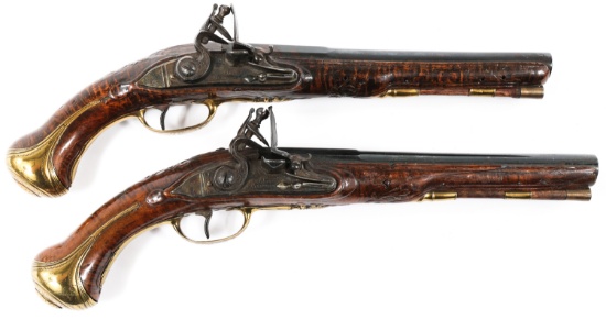 FRENCH MLE 1733 BLACHON FLINTLOCK PISTOL PAIR