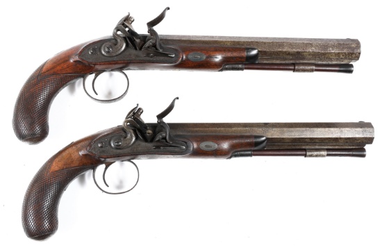 PAIR OF 18TH C. JOSEPH MANTON .52 CALIBER PISTOLS