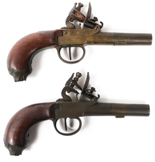 PAIR OF LONDON .44 CALIBER FLINTLOCK PISTOLS