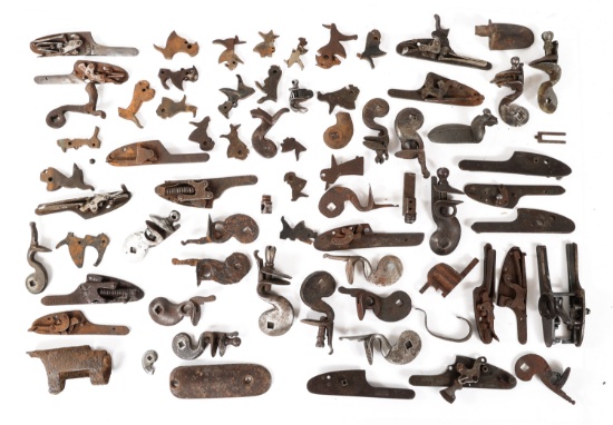 LOCK PLATES, HAMMERS, & SMALL FIREARMS PARTS LOT