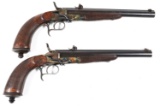 PAIR OF FRANCOTTE SIDE LEVER 44 CAL TARGET PISTOLS