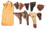 PISTOL & FLARE PISTOL HOLSTER LOT OF 9