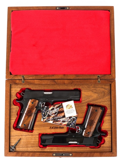 KIMBER 25th ANNIVERSARY CASED PAIR OF 1911 PISTOLS